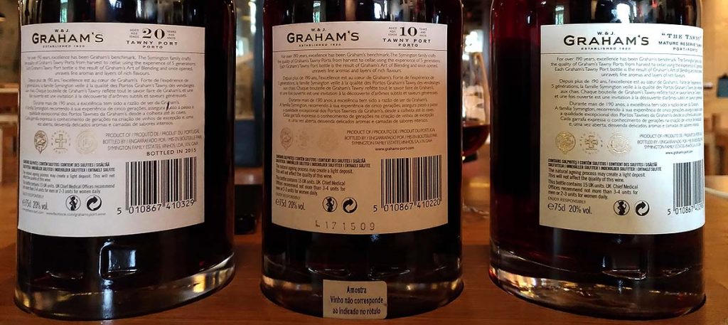Etiquetas de Grahams Porto Tawny