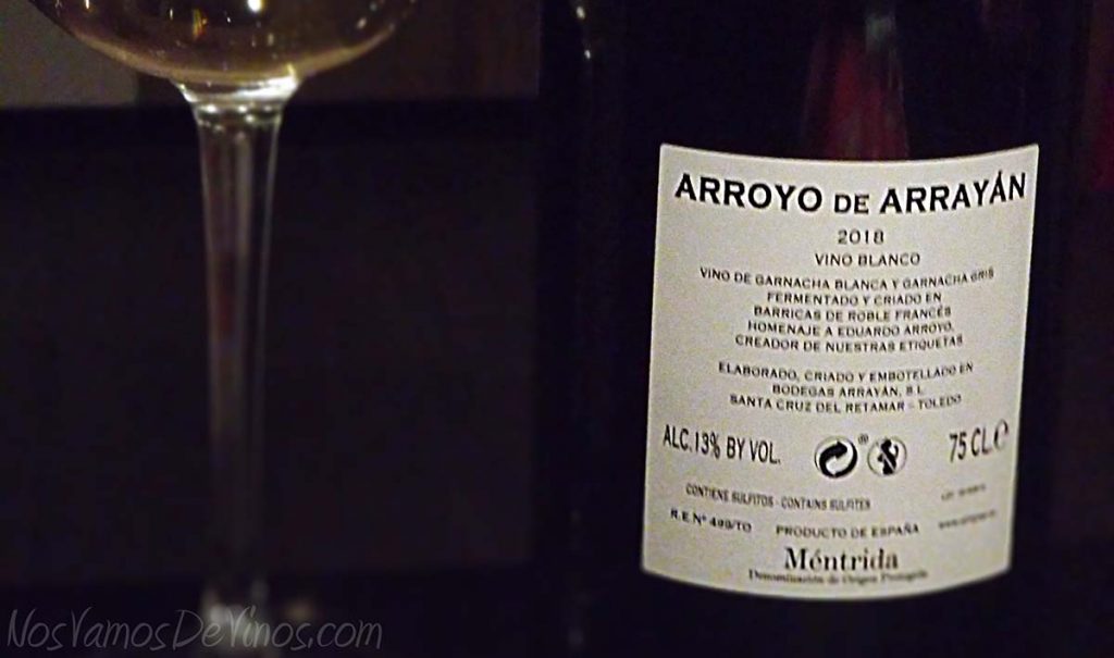 Arroyo de Arrayan 2018 Blanco Etiqueta Trasera