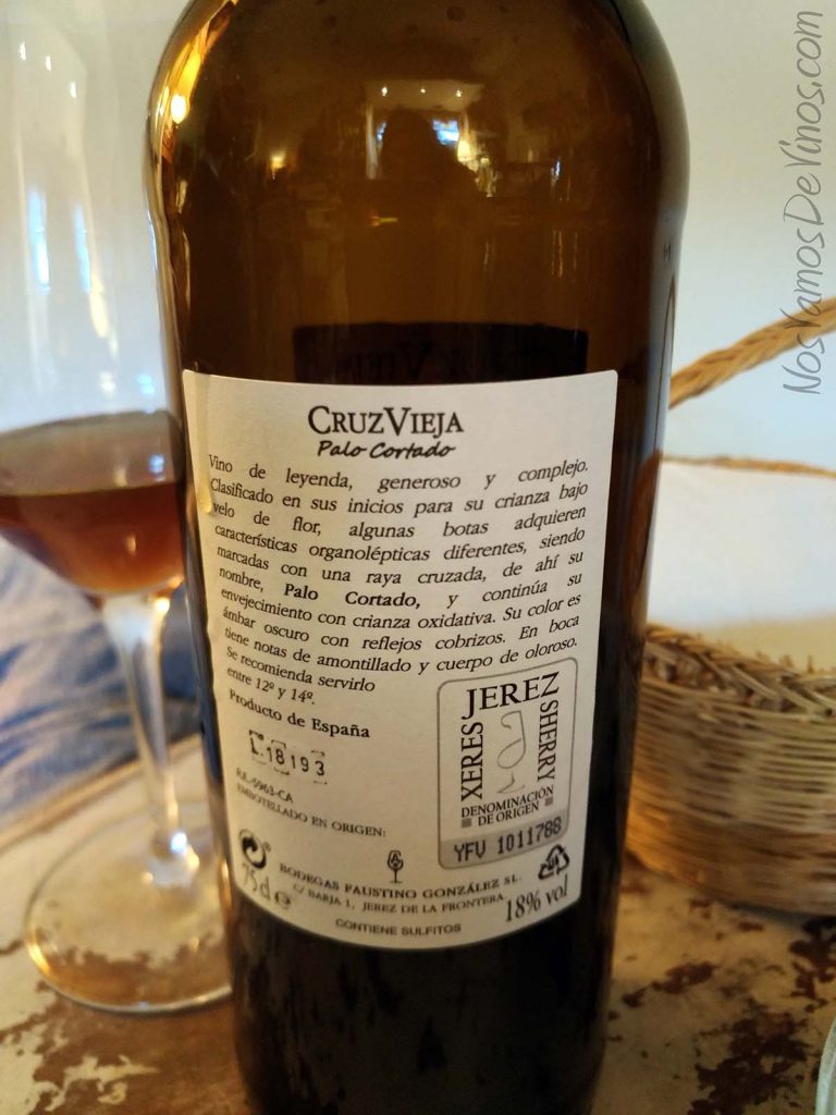 Cruz Vieja Palo Cortado en Rama Etiqueta Trasera