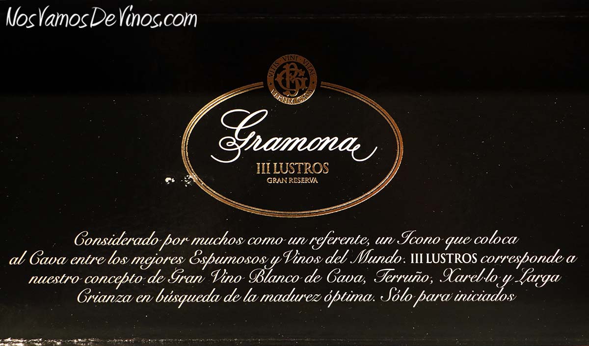 Gramona III Lustros Brut Nature 2011 Interior de la Caja