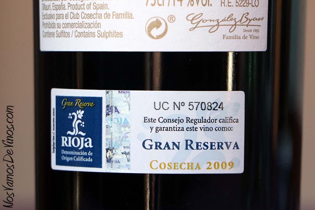 Beronia Cosecha de Familia Gran Reserva 2009 Tirilla D.O.