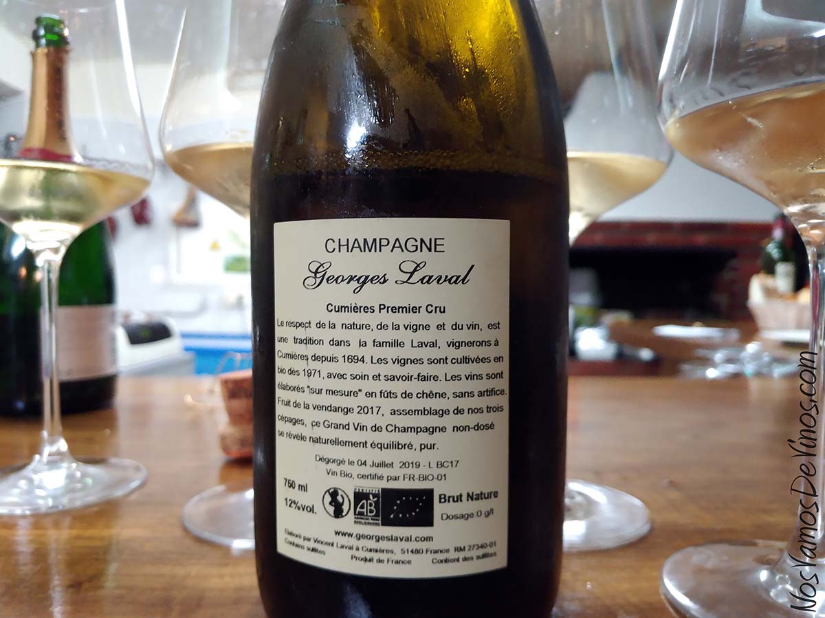 Champagne Georges Laval Cumières Premier Cru Etiqueta Trasera