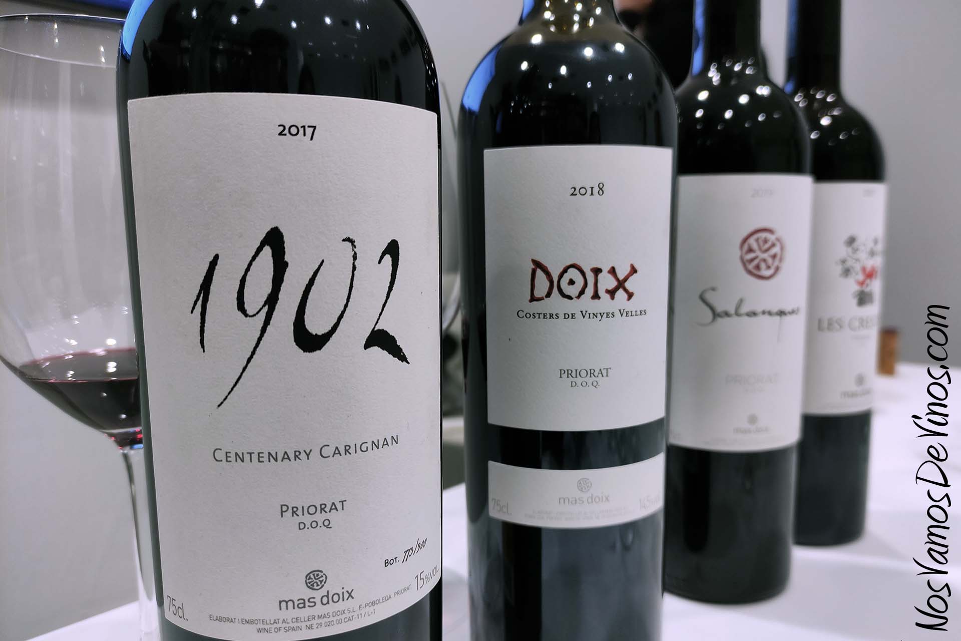 Cata de vinos de celler Mas Doix en Outlet de Vinos. 1902 2017, Doix 2018, Salenques 2019 y Les Crestes 2021