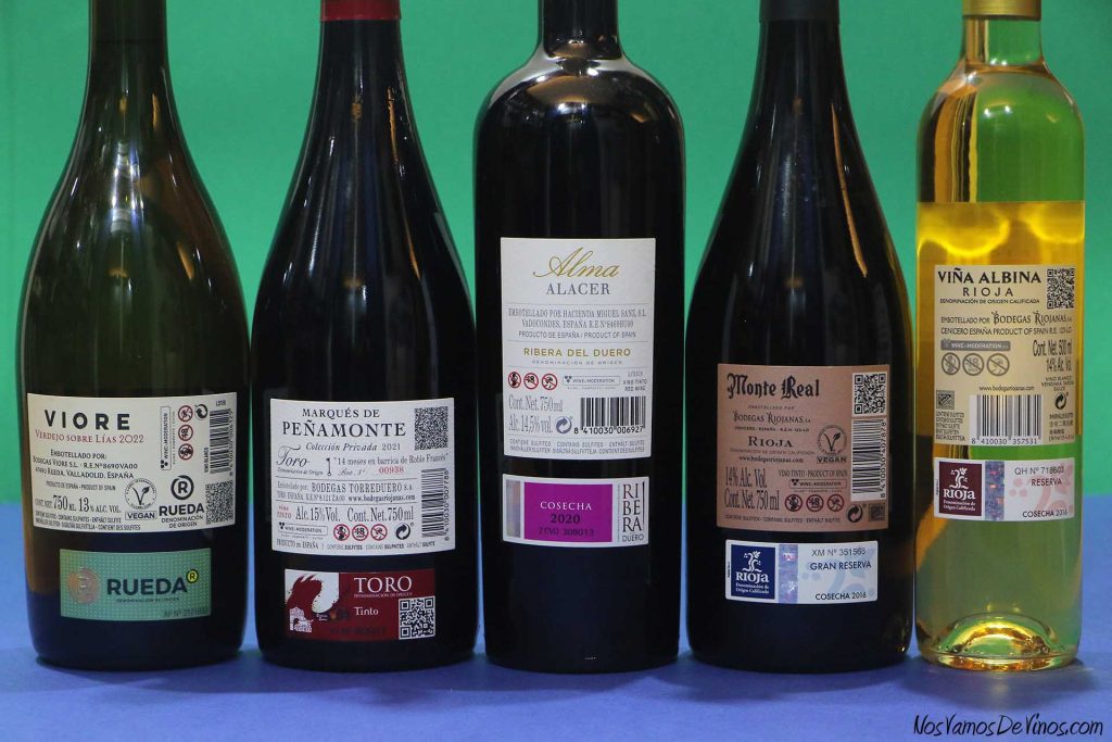 5 vinos perfectos para las fiestas. Etiquetas traseras