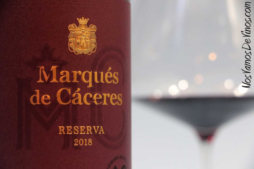Marqués de Cáceres Reserva 2018. Detalle de la etiqueta.