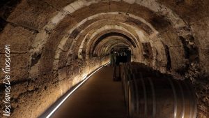 Ruta del Vino Rioja Alta. Bodegas Tritium. Barricas en el calado de la bodega.