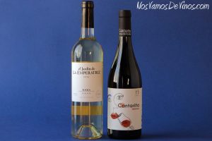 Oferta de vino de calidad para regalo: Vino blanco El Jardín de la Emperatriz y vino tinto Cantariña Valdeobispo 2019. Promoción de Wine is Social, por 4,99 euros