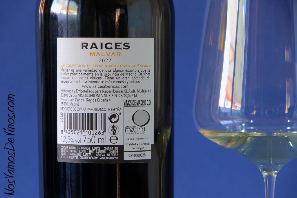 Raíces Malvar 2022. Etiqueta trasera