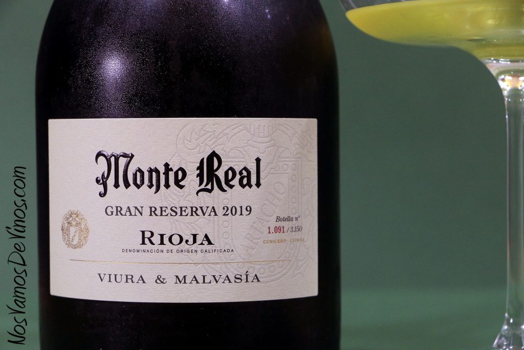Monte Real Colección Larrendant Blanco Gran Reserva 2019. Etiqueta delantera.