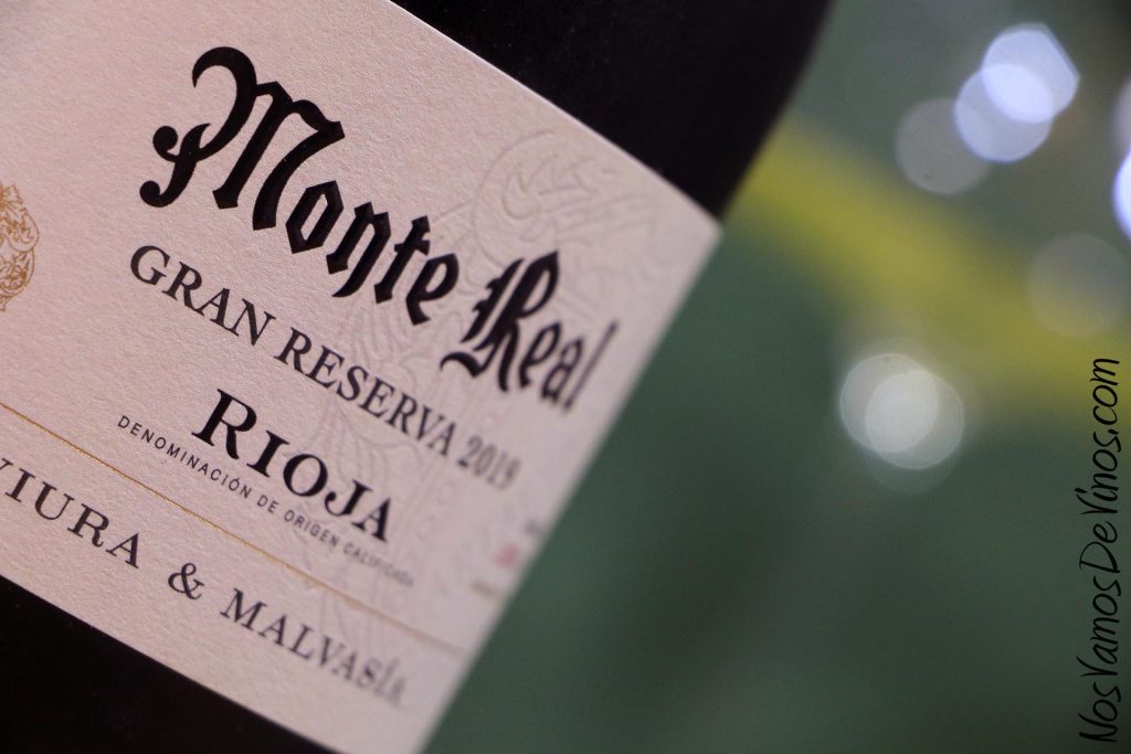 Monte Real Colección Larrendant Blanco Gran Reserva 2019. Detalle de la etiqueta.