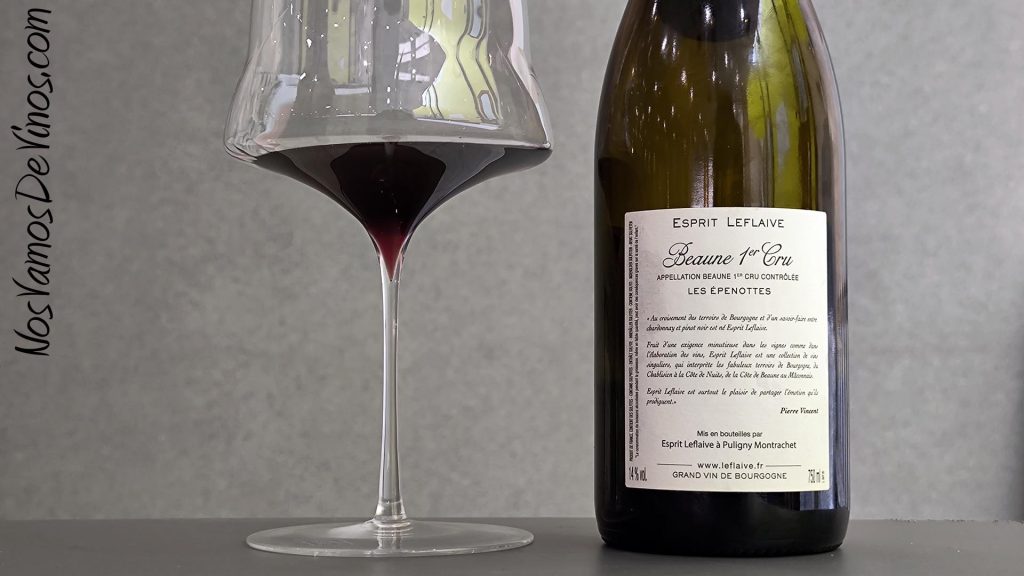 Esprit Leflaive Beaune 1er Cru Les Épenottes 2020. Etiqueta trasera.