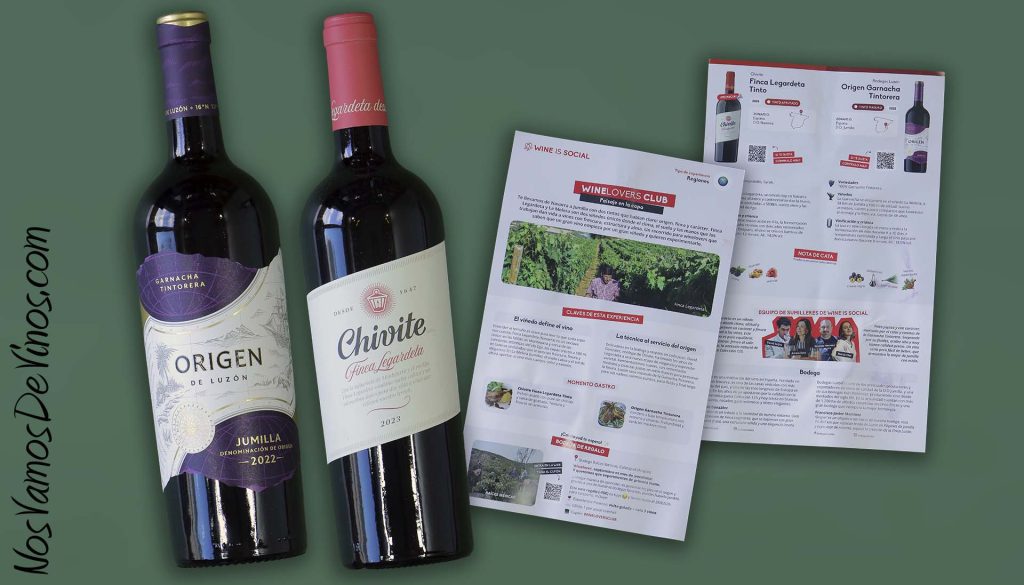 WineLovers Club de Wine is Social. Oferta de vinos en promoción. Origen de Luzón y Finca Legardeta. Sólo 4,99 euros con el código NOSVAMOSDEVINOS.