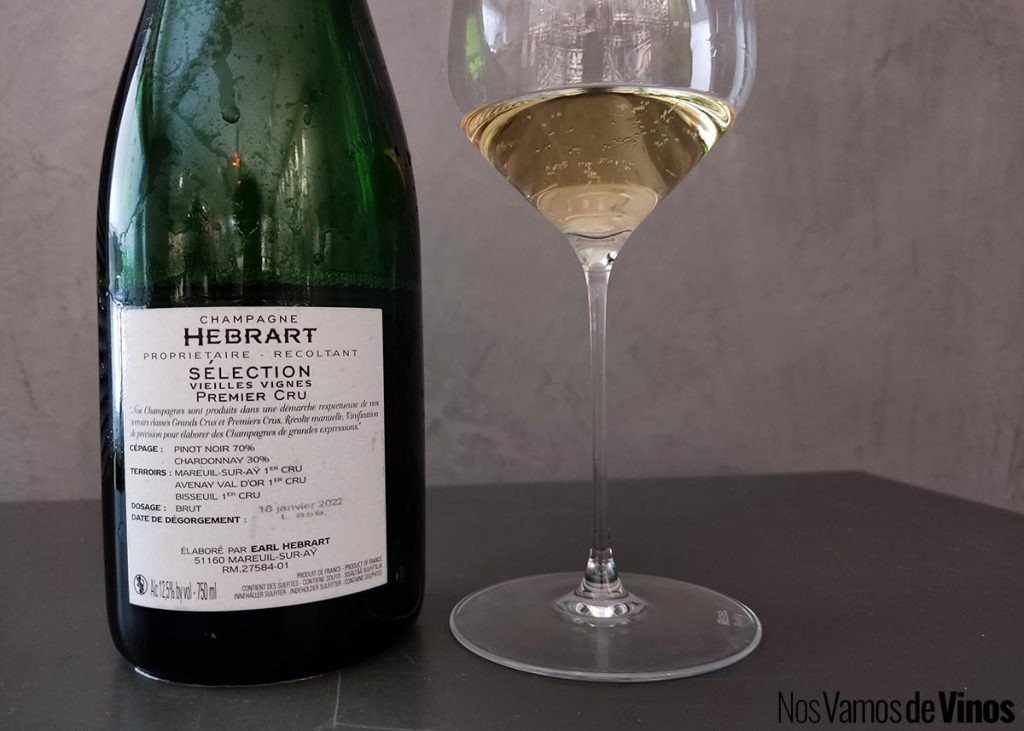 Marc Hébrart Sélection Brut. Etiqueta trasera.