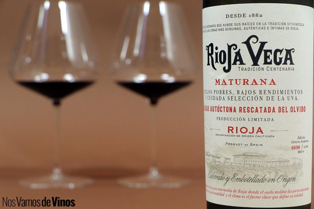 Rioja Vega Maturana 2021. Detalle de la etiqueta.