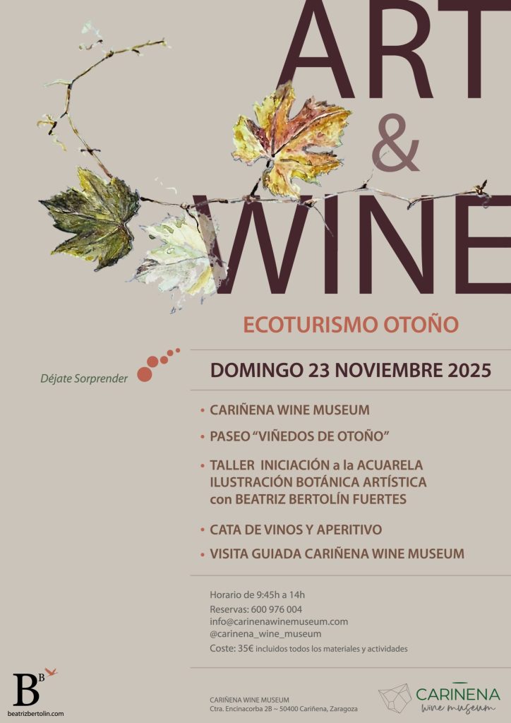 Art & Wine en el Cariñena Wine Museum. Cartel.