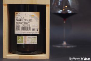 Pico Palomares 2023. Etiqueta trasera.