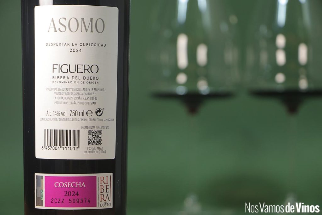 Asomo 2024. Etiqueta trasera.