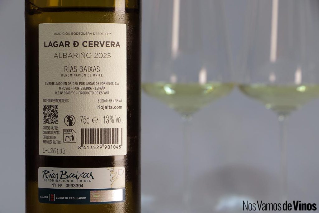 Lagar de Cervera 2025. Etiqueta trasera.