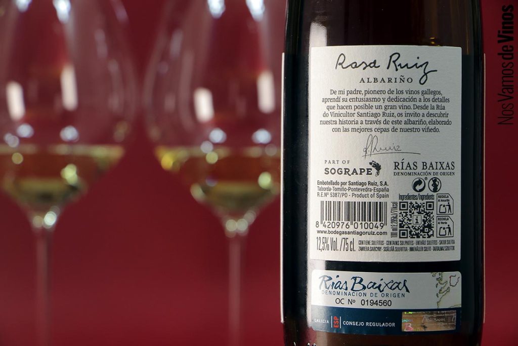 Rosa Ruiz 2025. Etiqueta trasera.