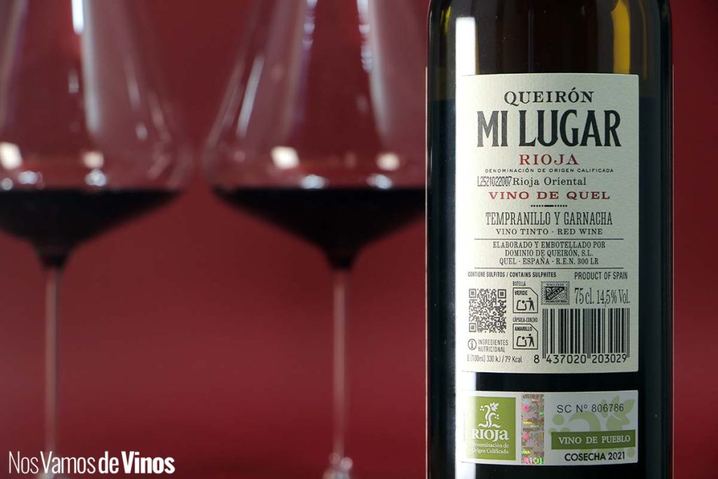 Queirón Mi Lugar 2021: El “tierno” vino de pueblo que pone voz a Quel y la sierra de Yerga. Etiqueta trasera