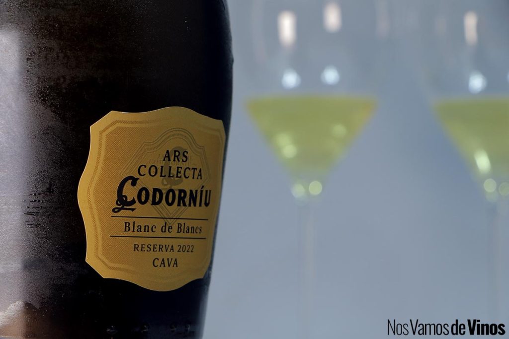 Codorníu Ars Collecta Blanc de Blancs Reserva 2022. Detalle de la etiqueta.