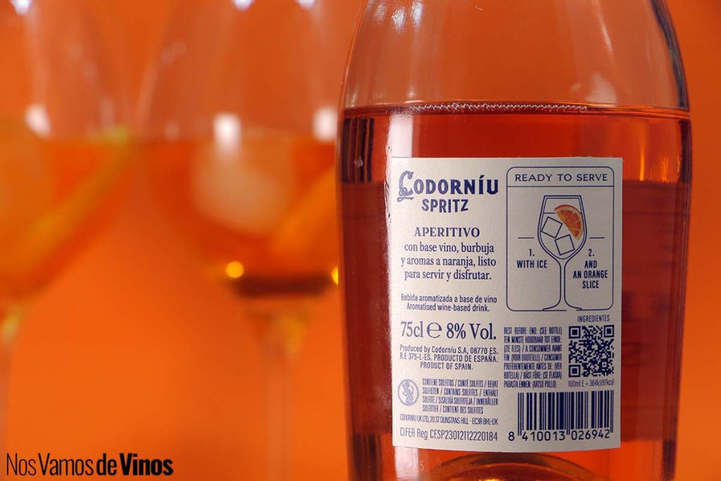 Codorníu Spritz: El aperitivo mediterráneo que nos muestra otra manera de beber vino. Etiqueta trasera
