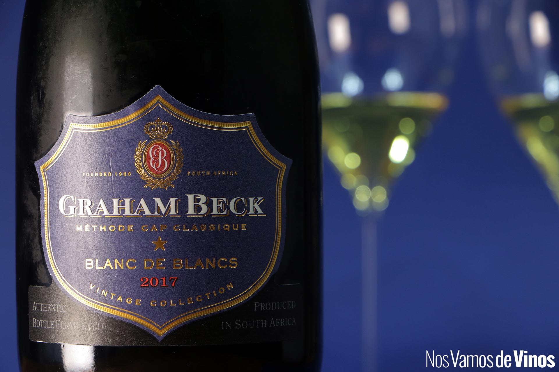 Graham Beck Blanc de Blancs 2017. Detalle de la etiqueta.
