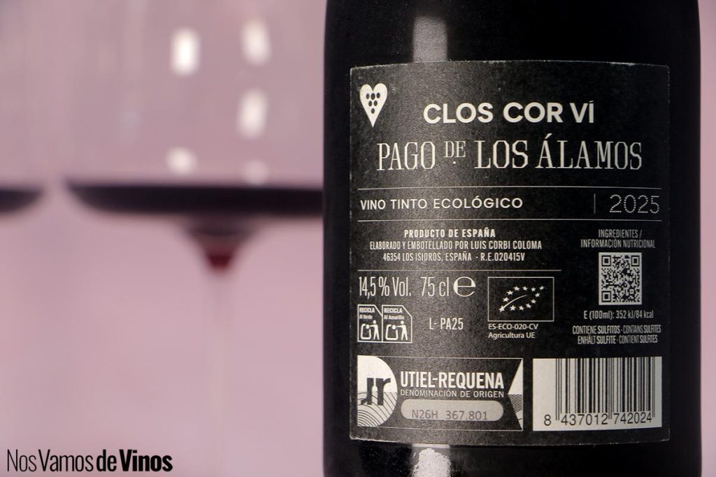 Pago de los Álamos 2025: un parcelario que reivindica la “renovación consciente” de Clos Cor Ví bajo la batuta de Javi Revert. Etiqueta trasera